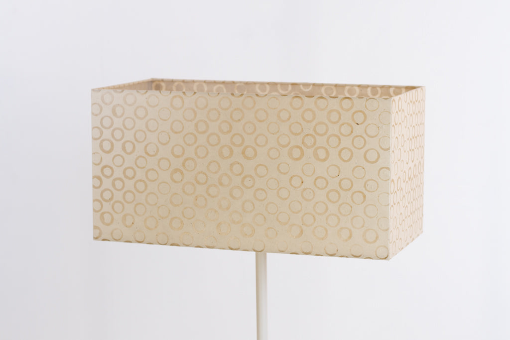 Rectangle Lamp Shade - P74 - Batik Natural Circles, 50cm(w) x 25cm(h) x 25cm(d)