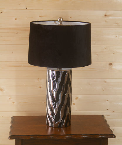 Jasper Ceramic Table Lamp with Black Velvet Shade