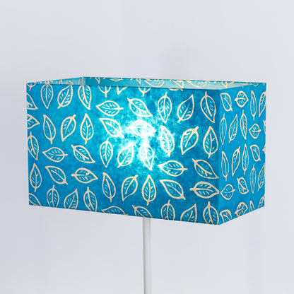 Rectangle Lamp Shade - B125 ~ Batik Leaf Teal, 50cm(w) x 29cm(h) x 25cm(d)