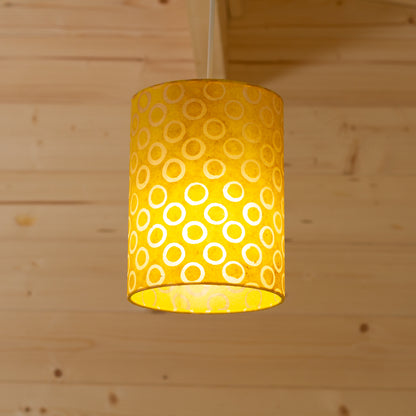 Drum Lamp Shade - P71 ~ Batik Yellow Circles, 15cm(diameter)