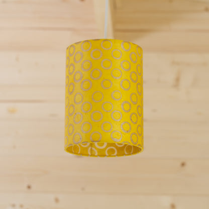 Drum Lamp Shade - P71 ~ Batik Yellow Circles, 15cm(diameter)