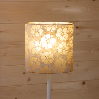 Oval Lamp Shade - P75 - Batik Star Flower Natural, 20cm(w) x 20cm(h) x 13cm(d)