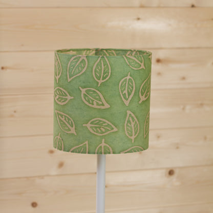 Oval Lamp Shade - P29 - Batik Leaf on Green, 20cm(w) x 20cm(h) x 13cm(d)