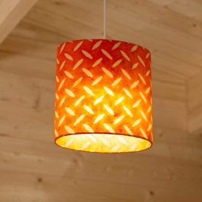 Oval Lamp Shade - P91 - Batik Tread Plate Orange, 20cm(w) x 20cm(h) x 13cm(d)