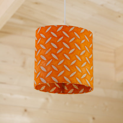 Oval Lamp Shade - P91 - Batik Tread Plate Orange, 20cm(w) x 20cm(h) x 13cm(d)