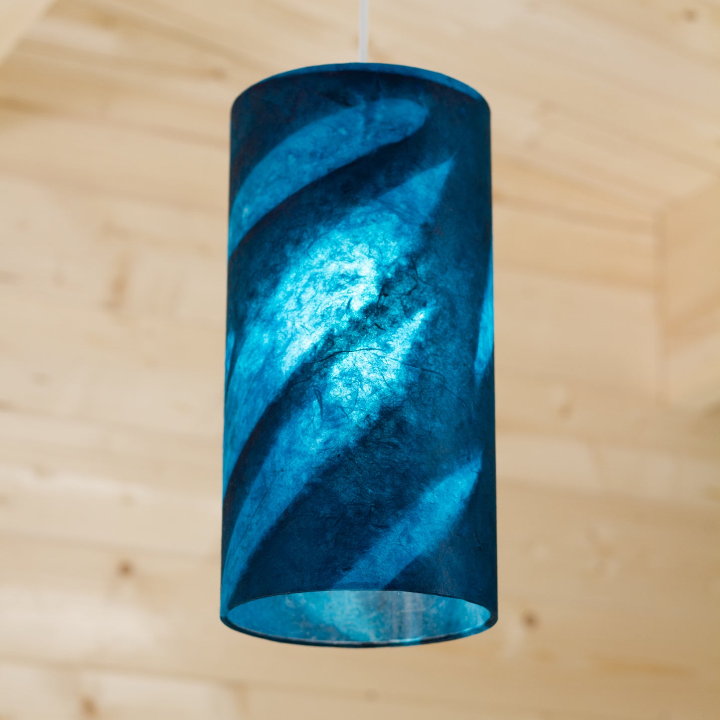 Drum Lamp Shade - P99 ~ Teal Bamboo, 15cm(diameter)