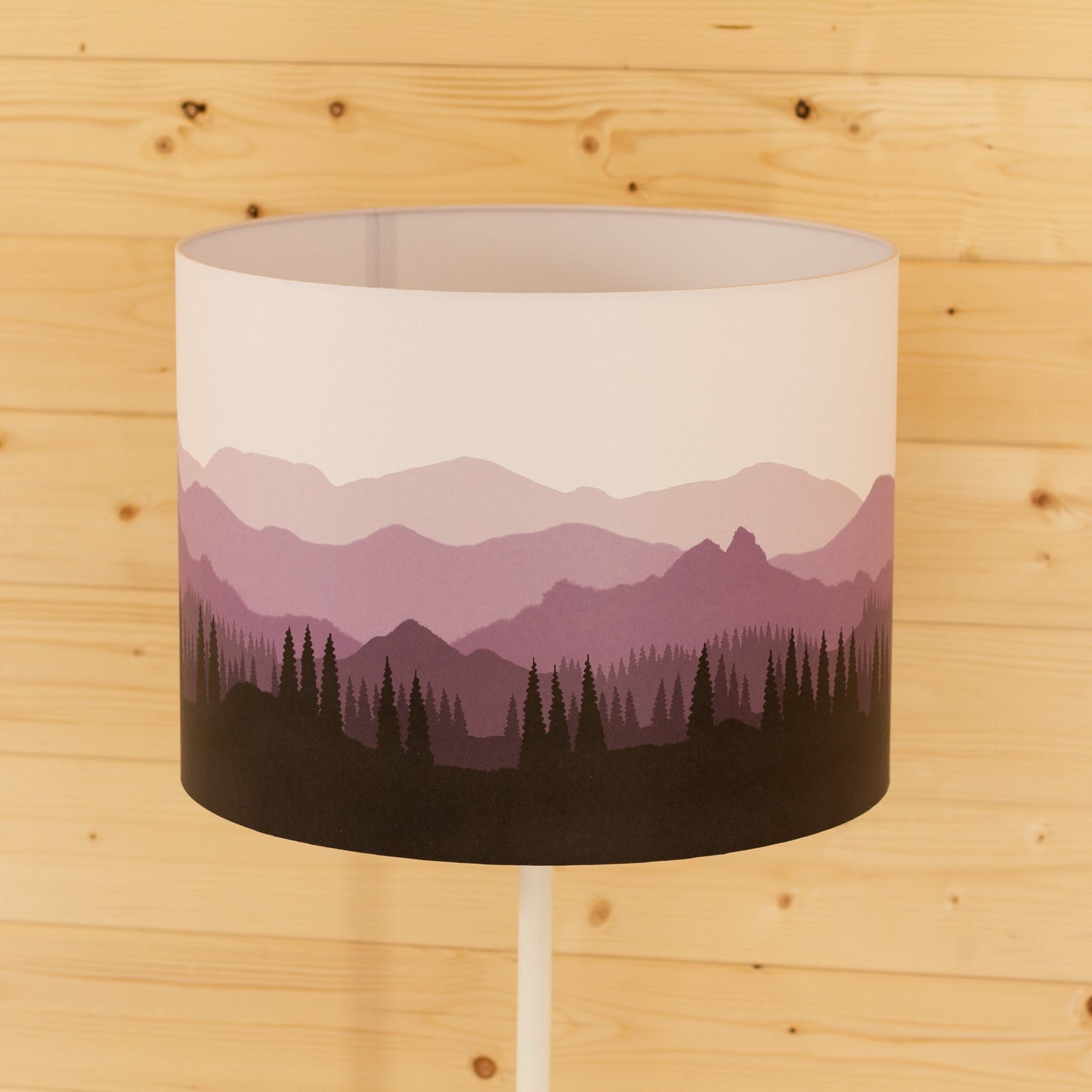 Landscape #4 Print Drum Lamp Shade 40cm(d) x 30cm(h) - Purple (D22)