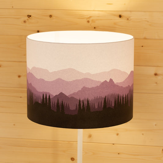 Landscape #4 Print Drum Lamp Shade 40cm(d) x 30cm(h) - Purple (D22)