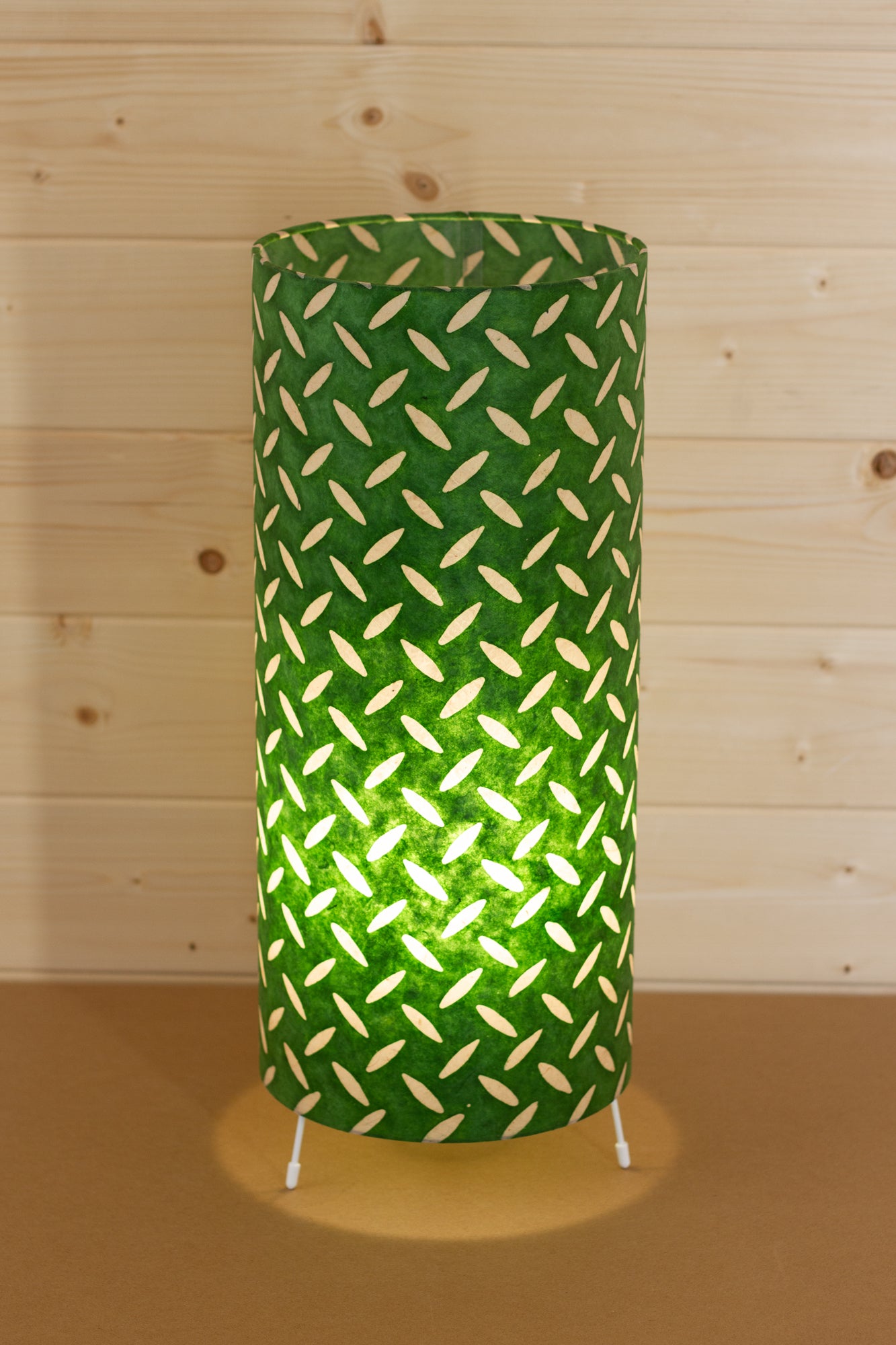 Free Standing Table Lamp Large - P96 - Batik Tread Plate Green