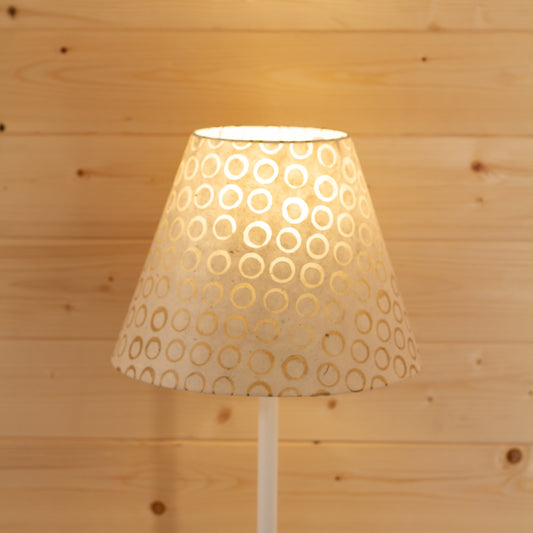 Conical Lamp Shade P74 - Batik Natural Circles, 15cm(top) x 30cm(bottom) x 22cm(height)