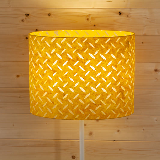 Oval Lamp Shade - P89 ~ Batik Tread Plate Yellow, 40cm(w) x 30cm(h) x 30cm(d)