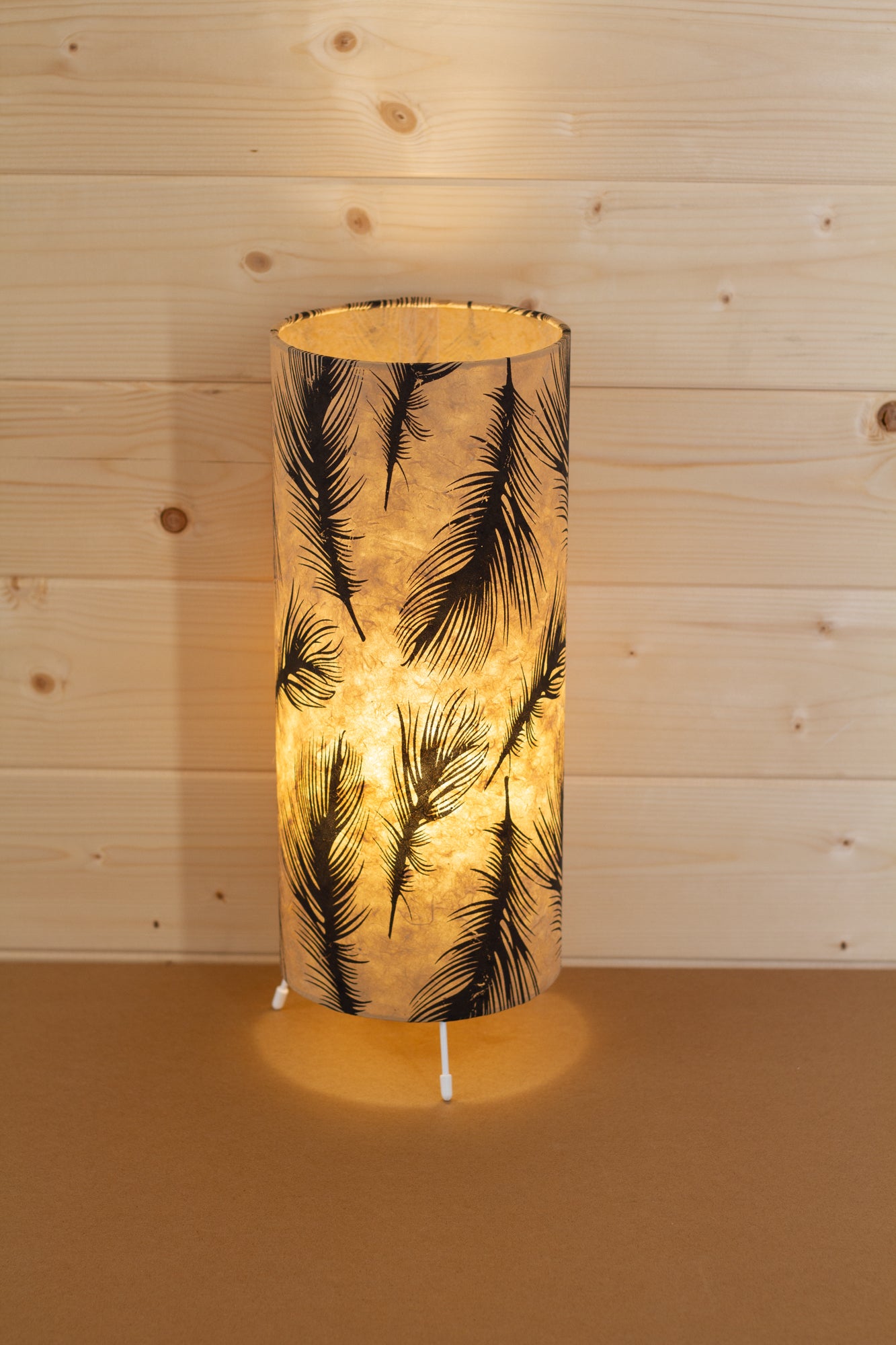 Free Standing Table Lamp Small - B102 - Black Feather