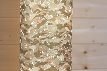 3 Panel Floor Lamp - W03 - Gold Waves on Greys, 20cm(d) x 1.4m(h)