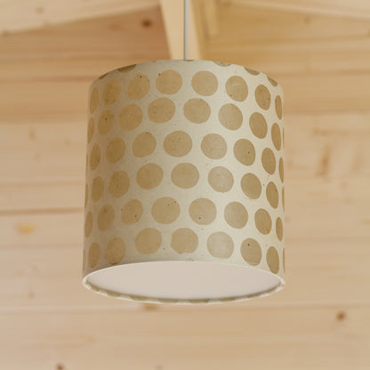 Drum Lamp Shade - P85 ~ Batik Dots on Natural, 20cm(d) x 20cm(h)