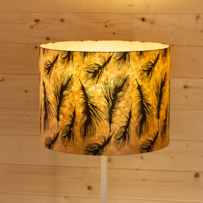 Drum Lamp Shade - B102 - Black Feather, 40cm(d) x 30cm(h)
