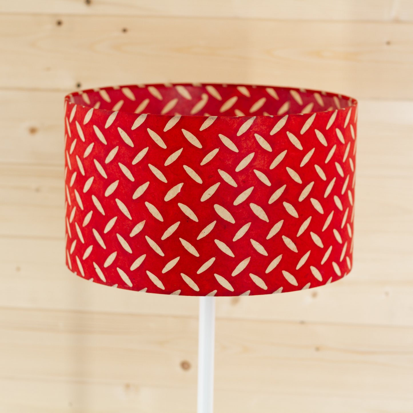 Drum Lamp Shade - P90 ~ Batik Tread Plate Red, 35cm(d) x 20cm(h)