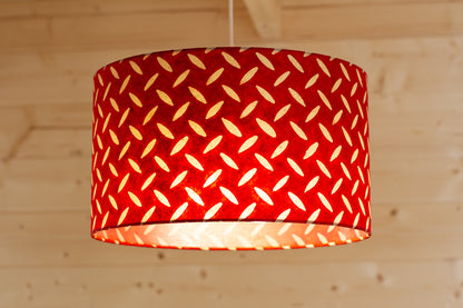 Drum Lamp Shade - P90 ~ Batik Tread Plate Red, 35cm(d) x 20cm(h)