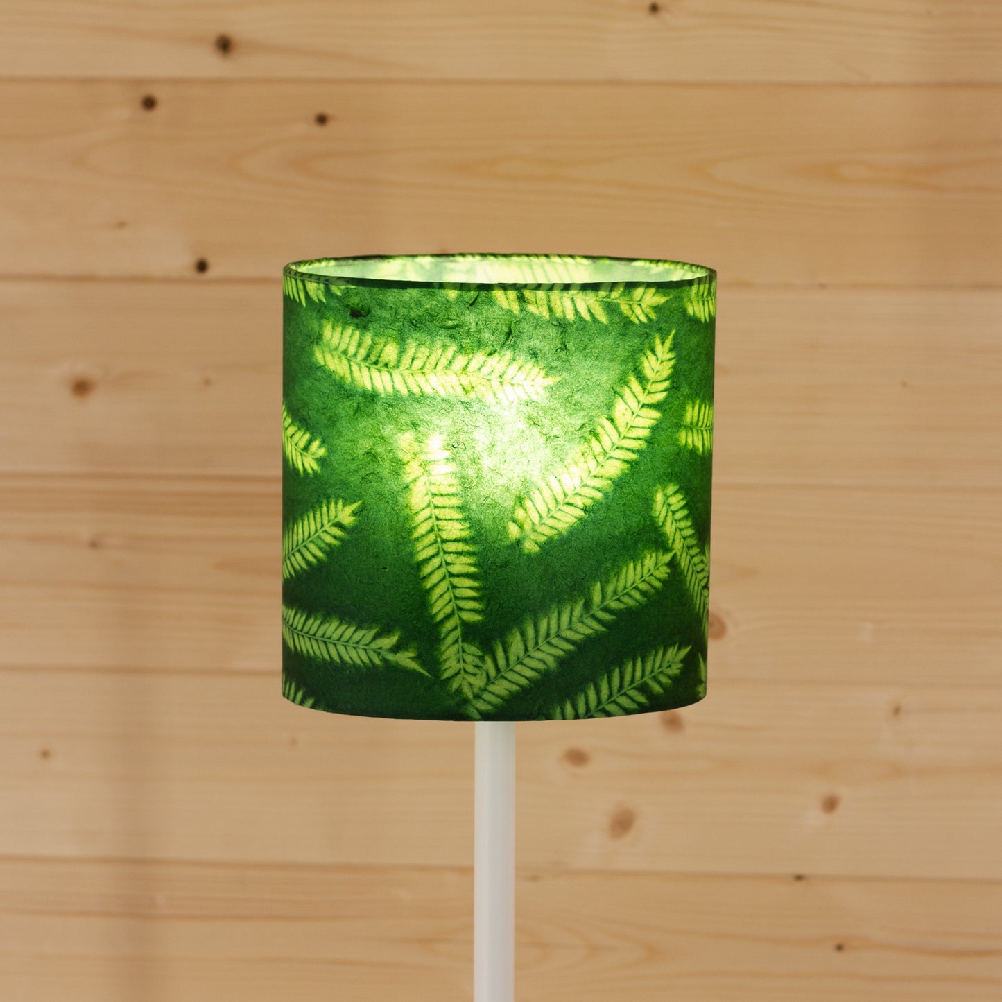 Oval Lamp Shade - P27 - Resistance Dyed Green Fern, 20cm(w) x 20cm(h) x 13cm(d)