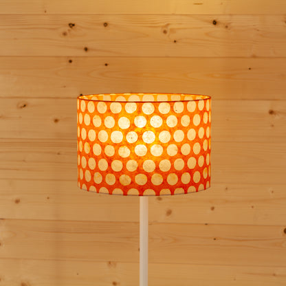 Drum Lamp Shade - B110 ~ Batik Dots on Orange, 30cm(d) x 20cm(h)