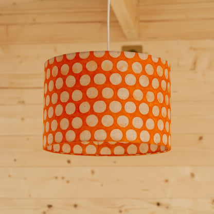 Rectangle Lamp Shade - B110 ~ Batik Dots on Orange, 40cm(w) x 30cm(h) x 20cm(d)