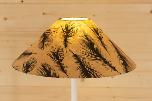 Conical Lamp Shade ~ 15cm(top) x 50cm(bottom) x 18cm(height) ~ B102 - Black Feathers