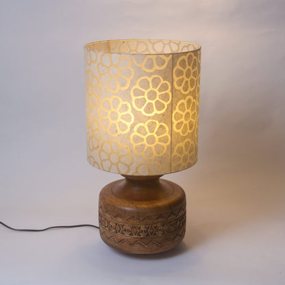 Kanpur Carved Wooden Table Lamp Base (Base only)