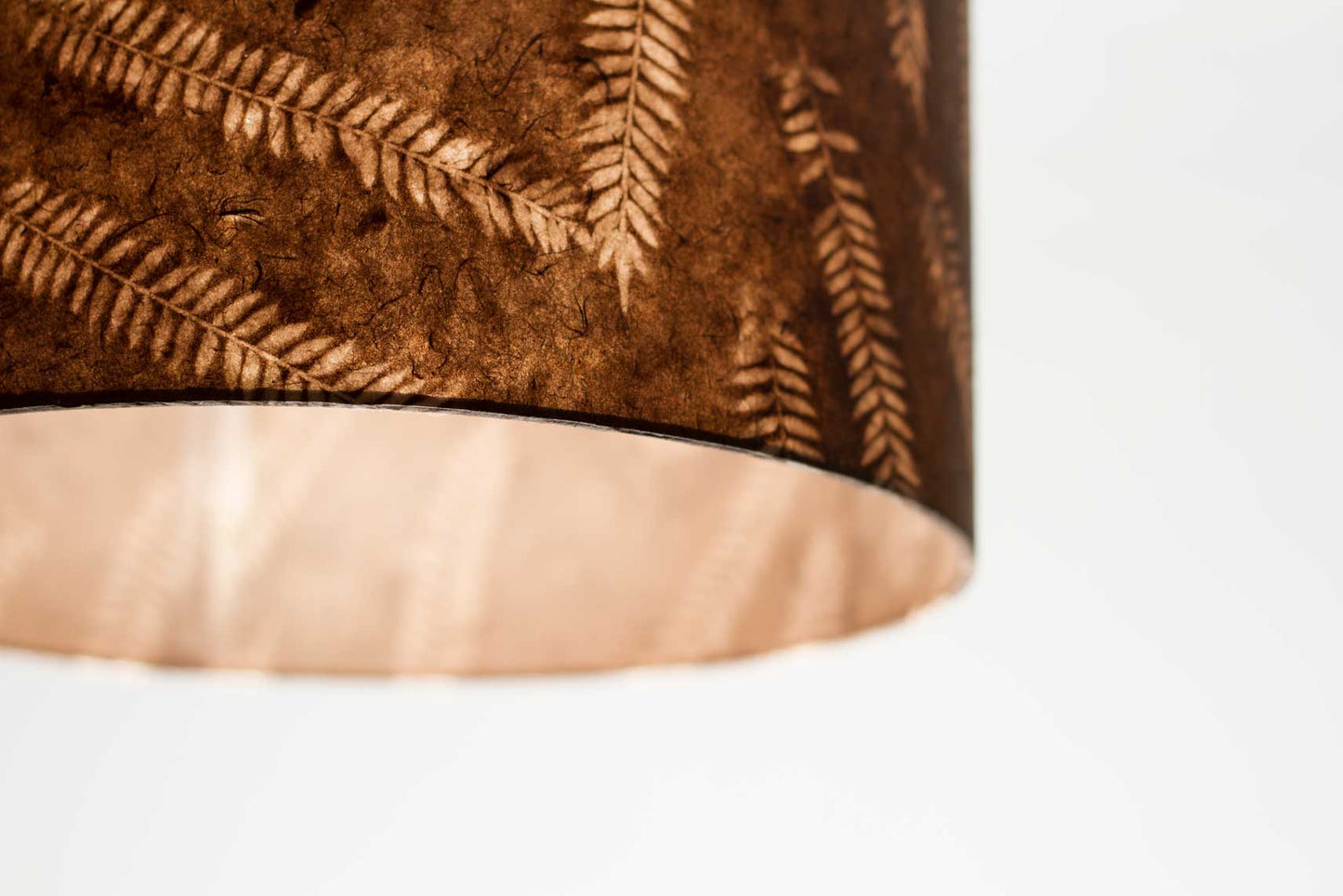 Conical Lamp Shade P26 - Resistance Dyed Brown Fern, 15cm(top) x 30cm(bottom) x 22cm(height)