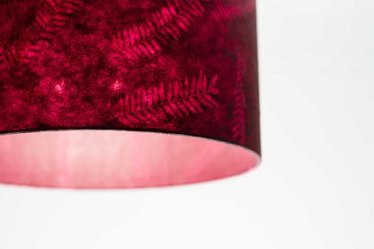 Drum Lamp Shade - P25 - Resistance Dyed Pink Fern, 40cm(d) x 40cm(h)