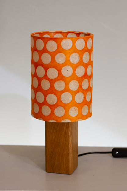 Square Oak Table Lamp with 15x20cm Lamp Shade B110