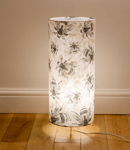Free Standing Table Lamp Large - P42 ~ Bees Screen Print on Natural Lokta