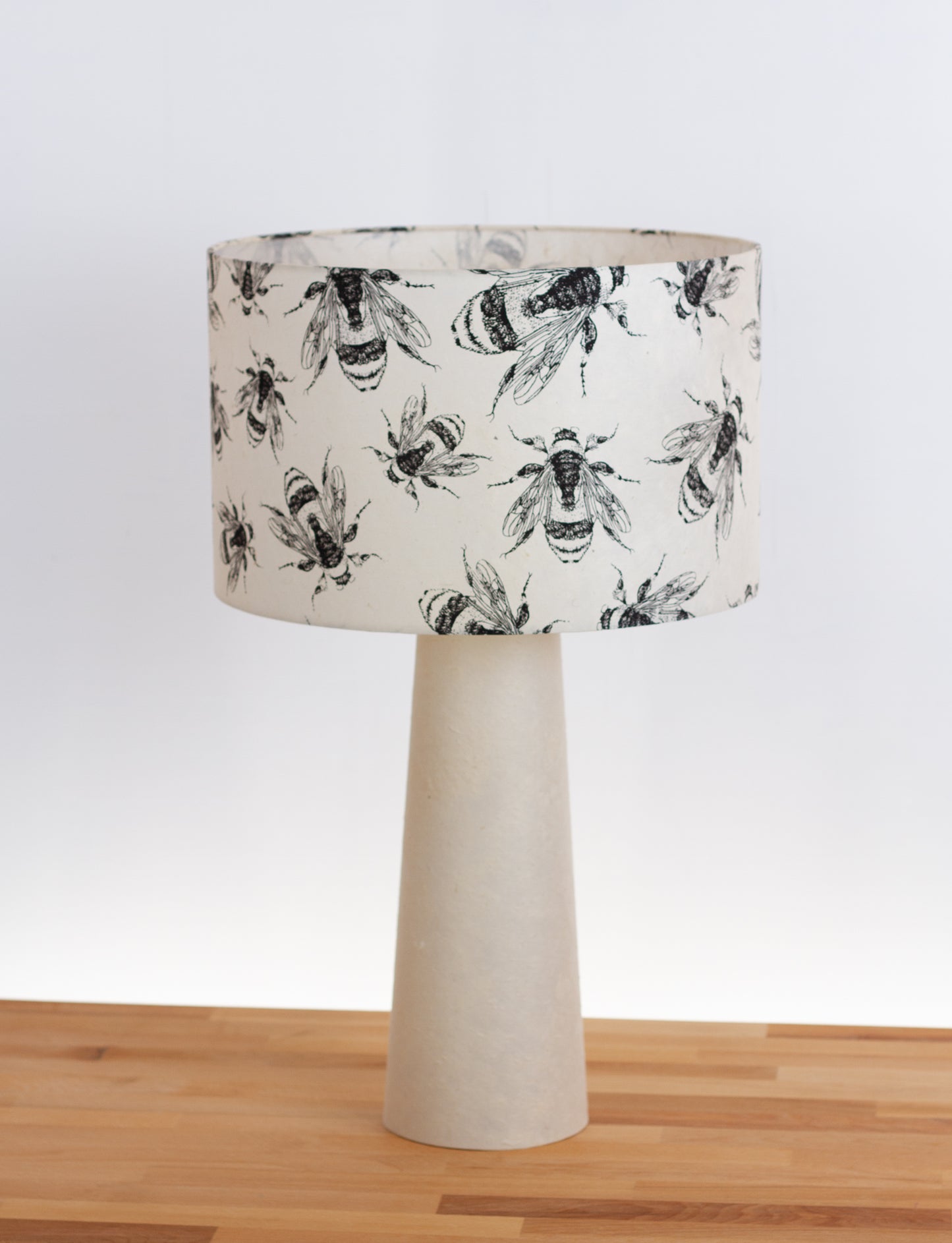 Matching Table Lamp Large with Drum Lamp Shade ~ P42 - Bees Screen Print