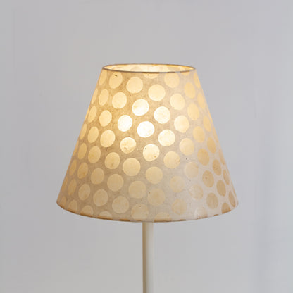 Conical Lamp Shade P85 ~ Batik Dots on Natural, 15cm(top) x 30cm(bottom) x 22cm(height)