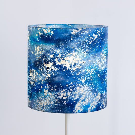 Drum Lamp Shade - B113 ~ Batik Ocean Blues, 30cm(d) x 30cm(h)