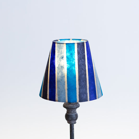 Clip on Lamp Shade - Short - P05 ~ Batik Stripes Blue