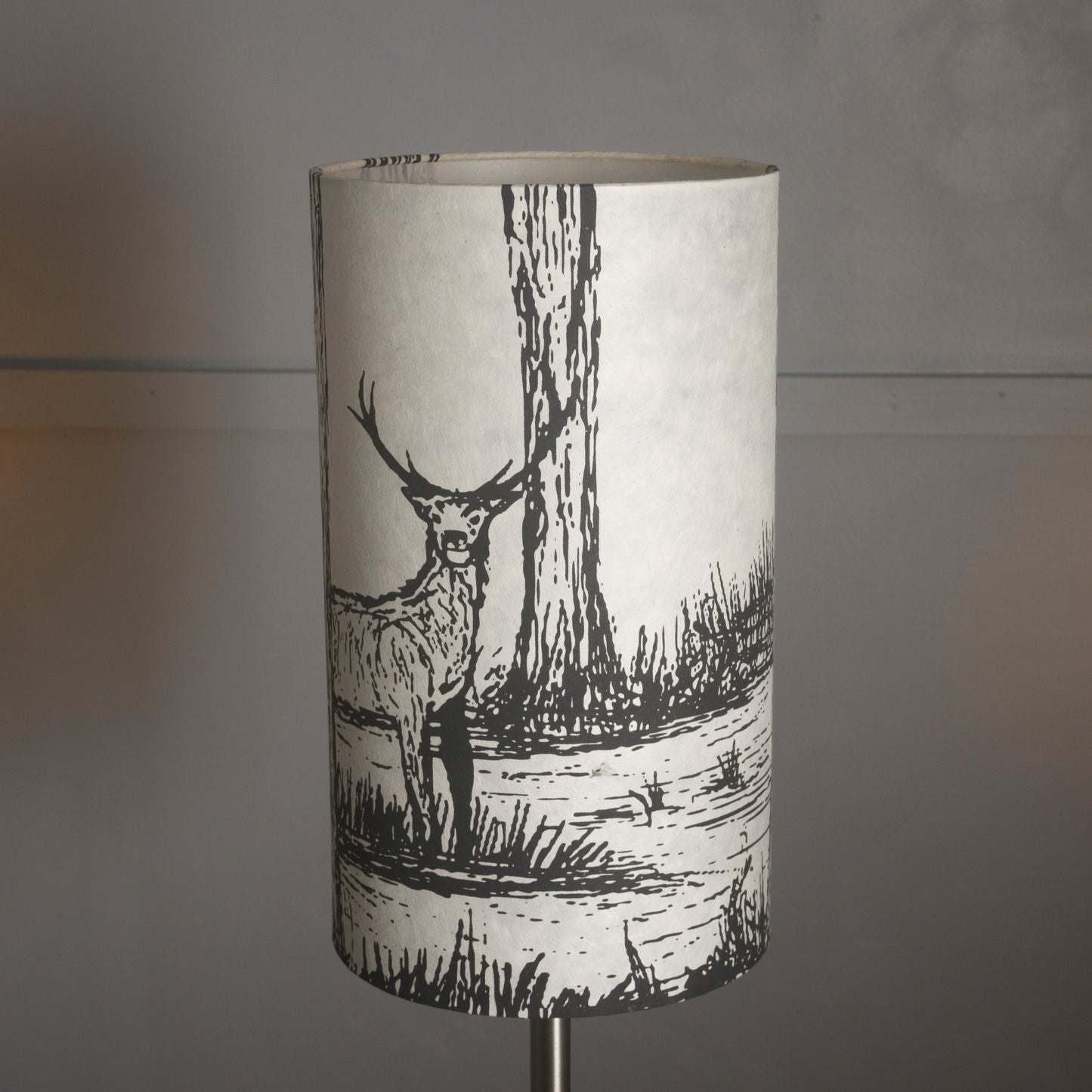 Drum Lamp Shade - Deers on Natural, 20cm(d) x 35cm(h)