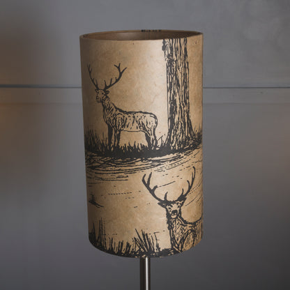 Drum Lamp Shade - Deers on Light Brown, 20cm(d) x 35cm(h)