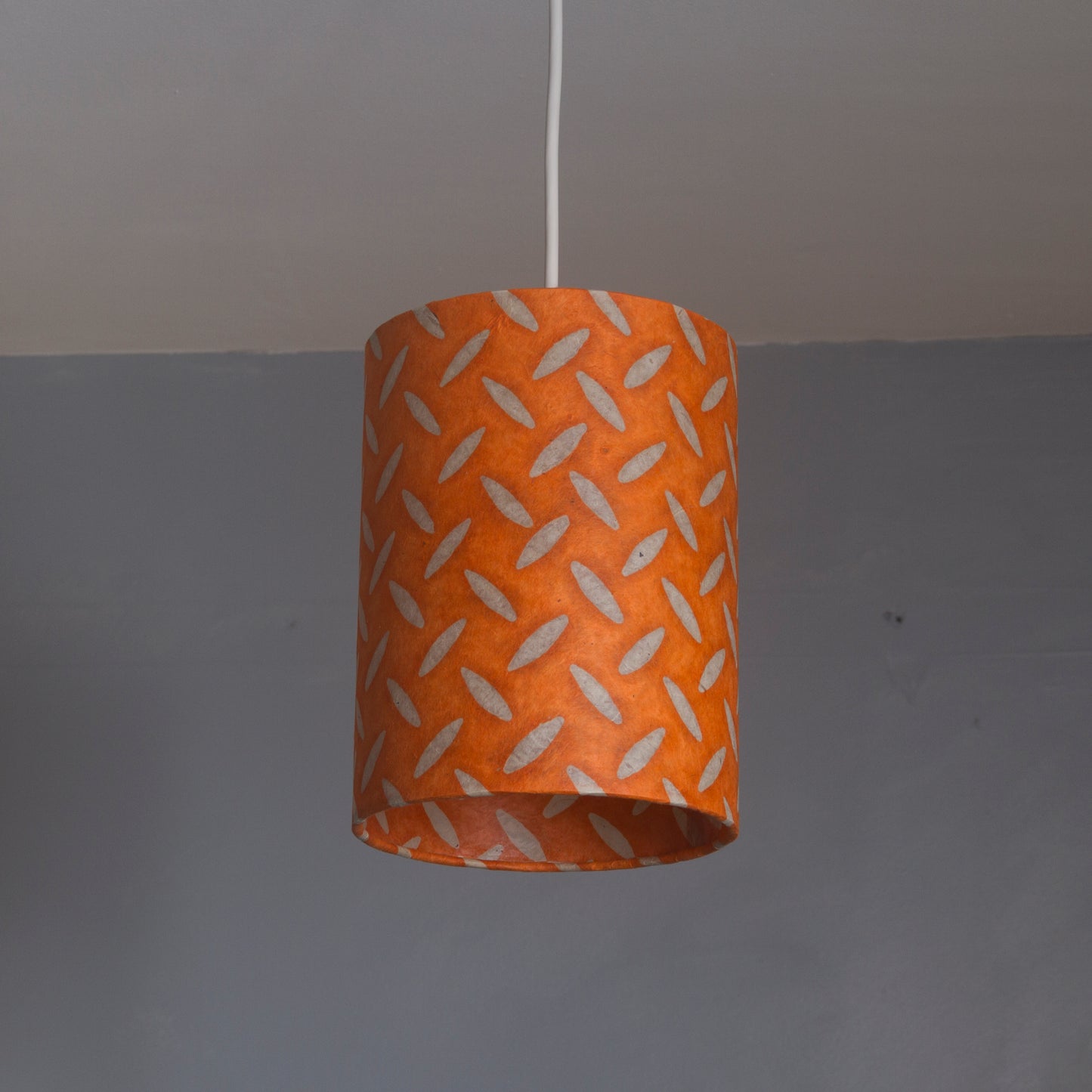 Drum Lamp Shade - P91 ~ Batik Tread Plate Orange, 15cm(diameter)