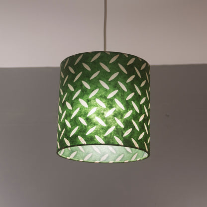 Drum Lamp Shade - P96 - Batik Tread Plate Green, 20cm(d) x 20cm(h)