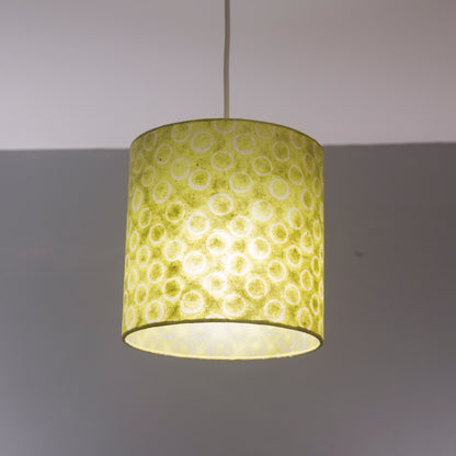 Sapele Tripod Floor Lamp - P02 - Batik Lime Circles