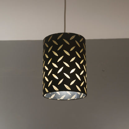 Oval Lamp Shade - P11 - Batik Tread Plate Black, 20cm(w) x 20cm(h) x 13cm(d)