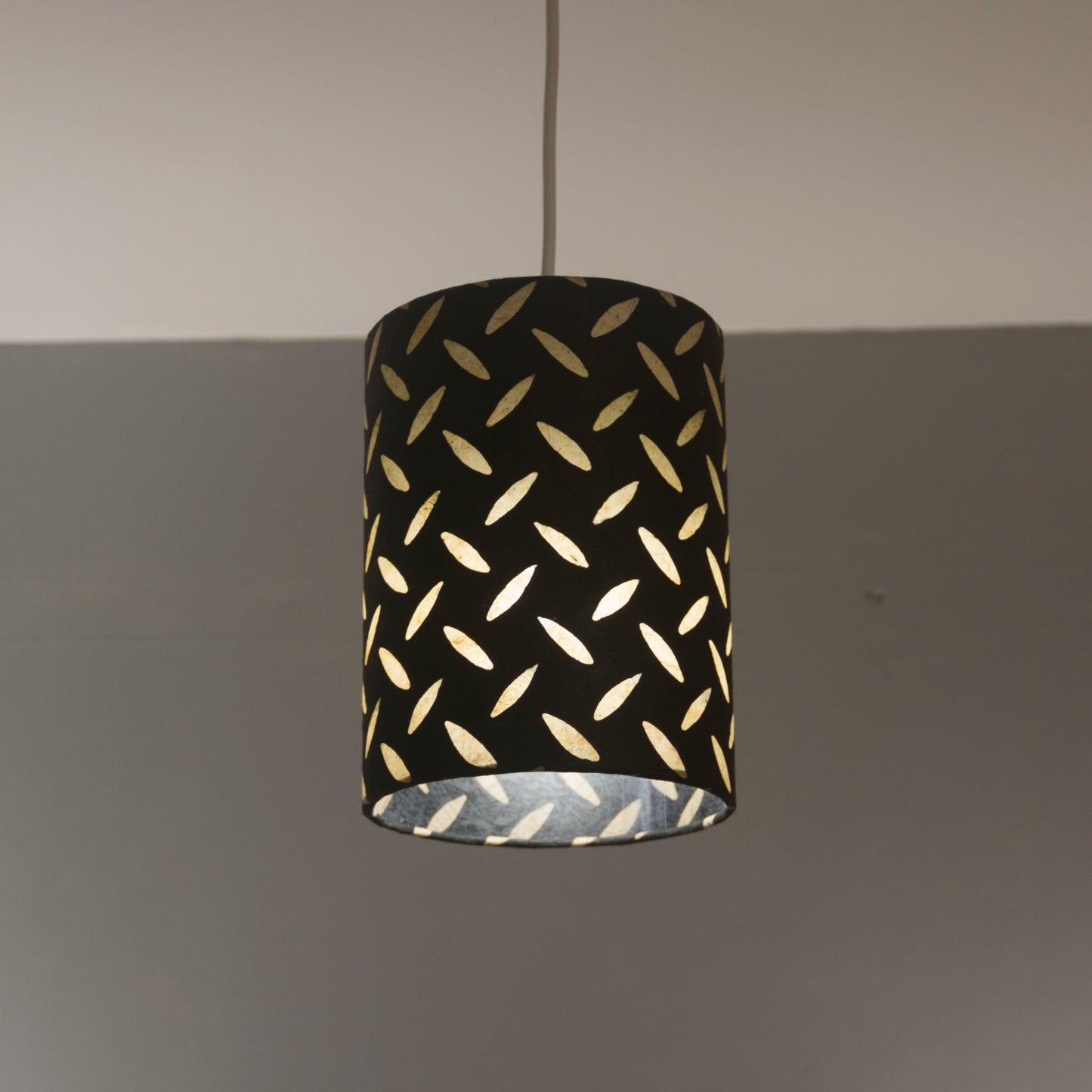 Rectangle Lamp Shade - P11 - Batik Tread Plate Black, 30cm(w) x 30cm(h) x 15cm(d)