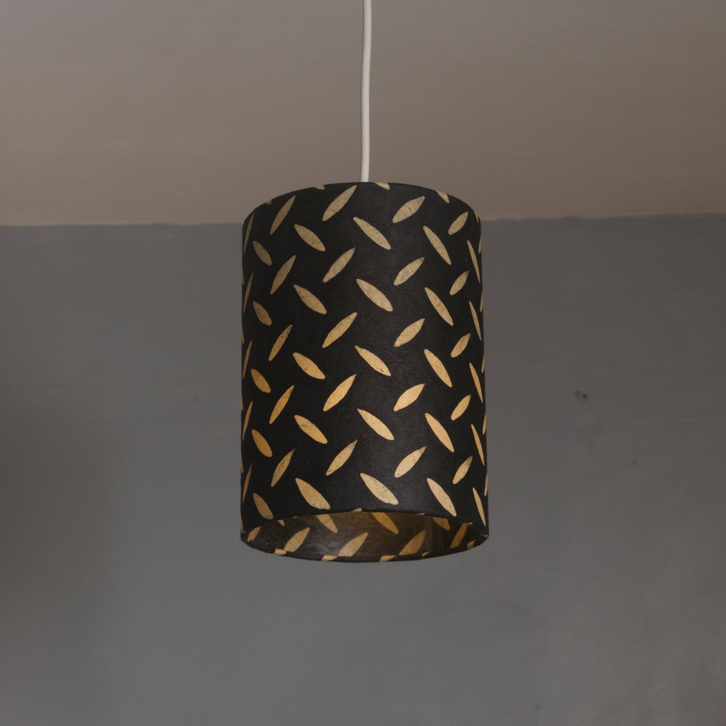 Conical Lamp Shade P11 - Batik Tread Plate Black, 23cm(top) x 40cm(bottom) x 31cm(height)
