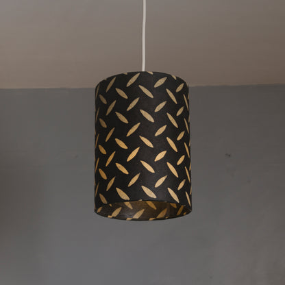 Oval Lamp Shade - P11 - Batik Tread Plate Black, 20cm(w) x 20cm(h) x 13cm(d)