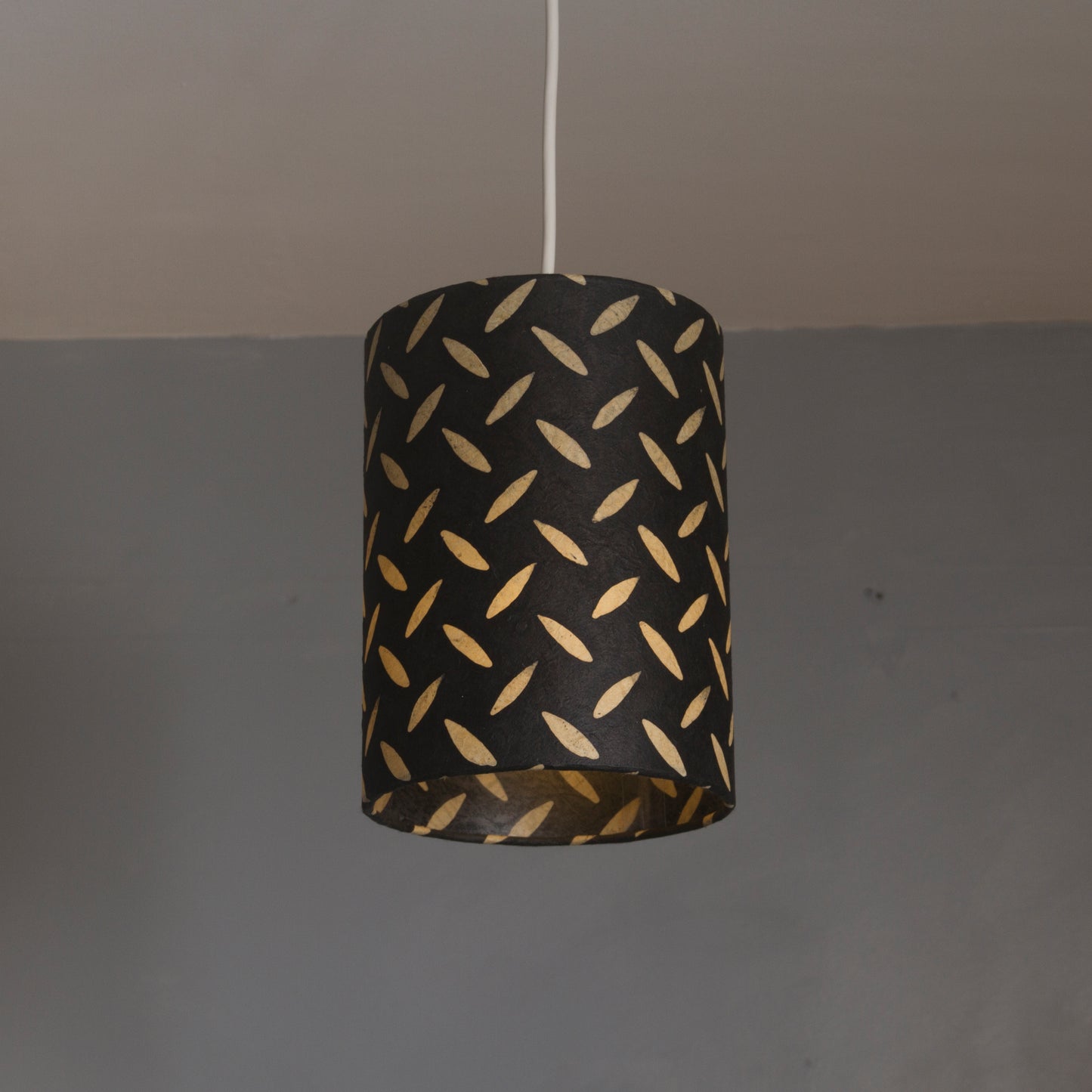 Square Lamp Shade - P11 - Batik Tread Plate Black, 30cm(w) x 30cm(h) x 30cm(d)