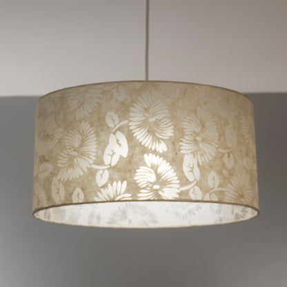 Square Lamp Shade - P09 - Batik Peony on Natural, 40cm(w) x 40cm(h) x 40cm(d)