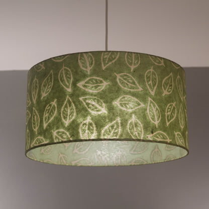 Drum Lamp Shade - P29 - Batik Leaf on Green, 70cm(d) x 30cm(h)