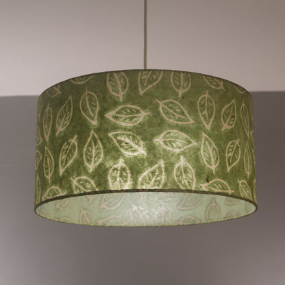 Drum Lamp Shade - P29 - Batik Leaf on Green, 60cm(d) x 30cm(h)