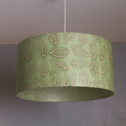 Oval Lamp Shade - P29 - Batik Leaf on Green, 20cm(w) x 30cm(h) x 13cm(d)