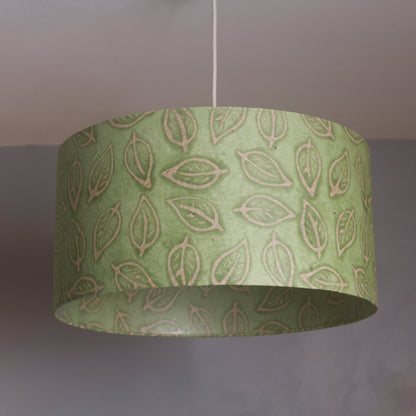 Oval Lamp Shade - P29 - Batik Leaf on Green, 30cm(w) x 30cm(h) x 22cm(d)