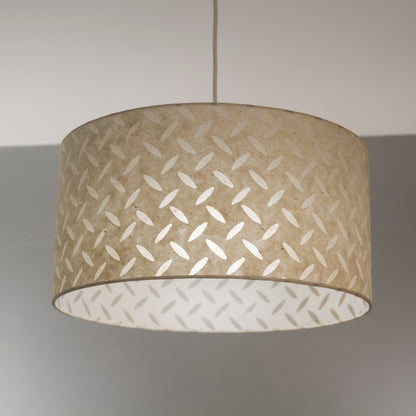 Drum Lamp Shade - P10 - Batik Tread Plate Natural, 50cm(d) x 25cm(h)